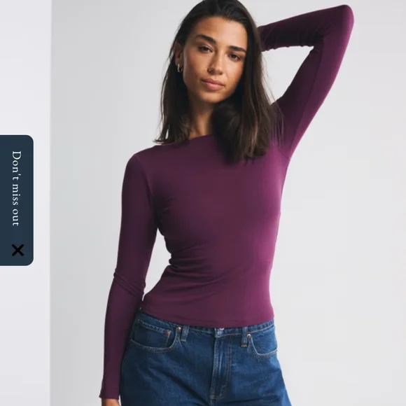 Abercrombie & Fitch Deep Purple Long Sleeve Top - Picture 1 of 6